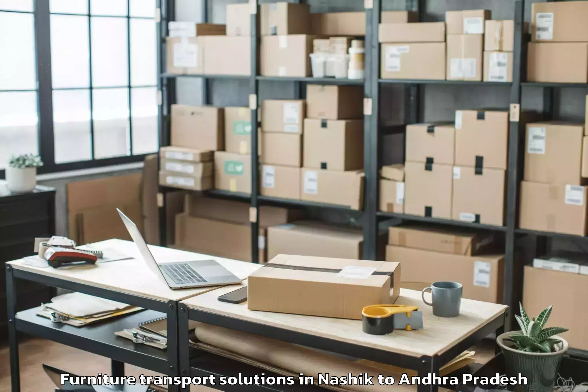 Book Nashik to Vadamalapeta Furniture Transport Solutions Online